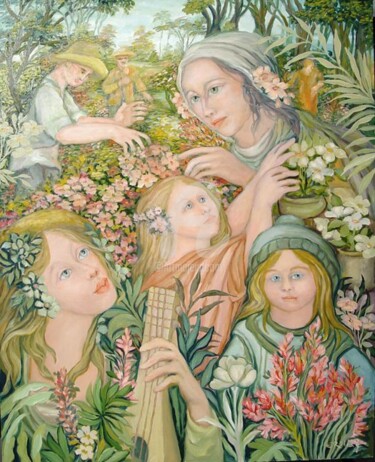 Pintura intitulada "Familia" por Erna Antunes - ( Erna Y ), Obras de arte originais, Outro