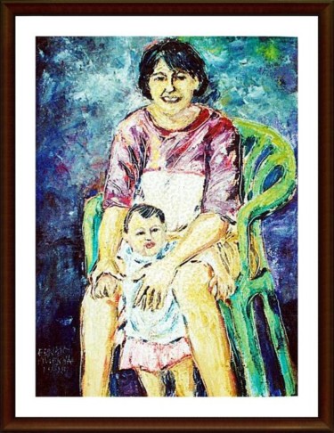 Painting titled "Mother and Child" by Ernan Pillerva, Original Artwork
