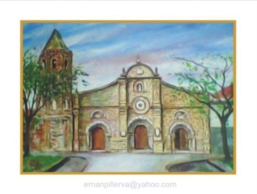 Painting titled "Barasoain Church" by Ernan Pillerva, Original Artwork