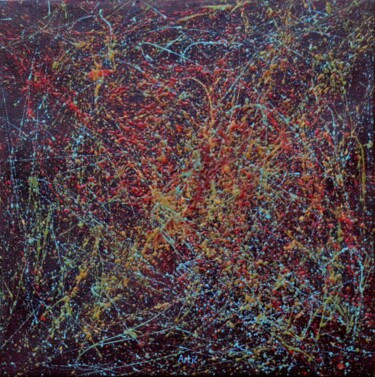 Painting titled "Gestualni expresion…" by Ernest Artič, Original Artwork, Oil