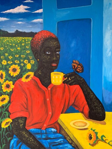 Painting titled "Self refreshing" by Ernest Larbi Budu, Original Artwork, Acrylic