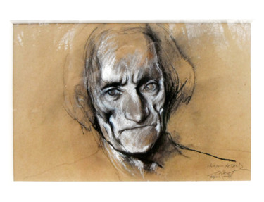 Schilderij getiteld "Artaud : étude, vol…" door Ernest Pignon-Ernest, Origineel Kunstwerk