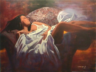 Peinture intitulée "Douce nostalgie" par Ernest Aness Dominique, Œuvre d'art originale