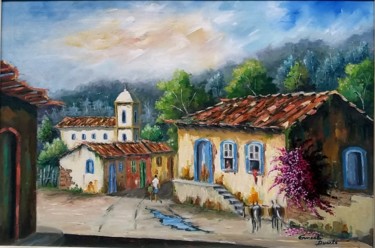 Painting titled "Paz" by Ernesto Duarte, Original Artwork, Oil Mounted on Wood Panel