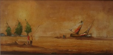 Pintura intitulada "marina-vermelha.jpg" por Ernesto Duarte, Obras de arte originais, Óleo Montado em Painel de madeira
