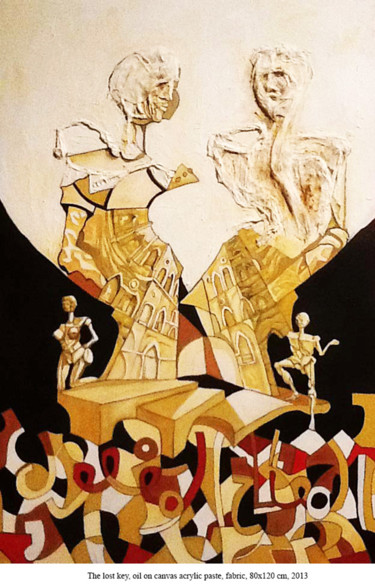 Pittura intitolato "La chiave perduta" da Ernesto Graditi, Opera d'arte originale, Olio
