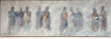 Schilderij getiteld "FIGURES I" door Ernesto Larrarte Parrondo, Origineel Kunstwerk, Olie