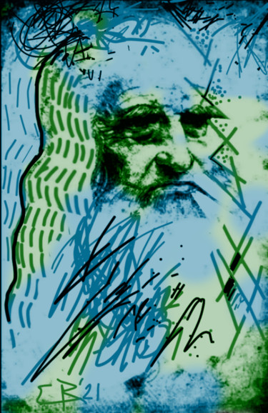 Digitale Kunst mit dem Titel "Leonardo" von Ernesto Rivera Novoa, Original-Kunstwerk, Digitale Malerei