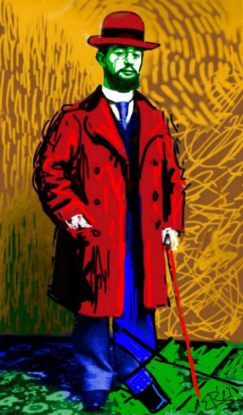 Digitale Kunst getiteld "Lautrec" door Ernesto Rivera Novoa, Origineel Kunstwerk, Digitaal Schilderwerk