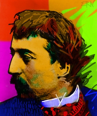 Digital Arts με τίτλο "Paul Gauguin" από Ernesto Rivera Novoa, Αυθεντικά έργα τέχνης, Ψηφιακή ζωγραφική