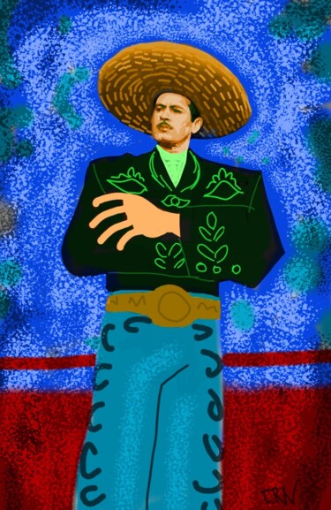 Digital Arts titled "Pedro Infante" by Ernesto Rivera Novoa, Original Artwork, Digital Painting