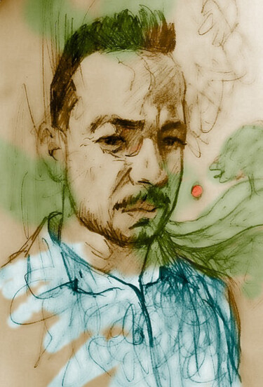 Arts numériques intitulée "Self-Portrait with…" par Ernesto Rivera Novoa, Œuvre d'art originale, Peinture numérique