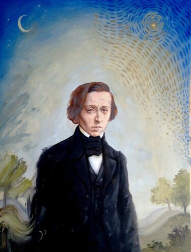 Digital Arts titled "Chopin" by Ernesto Rivera Novoa, Original Artwork, Digital Painting