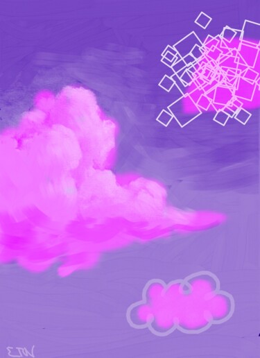 Digital Arts titled "Three Clouds" by Ernesto Rivera Novoa, Original Artwork, Digital Painting