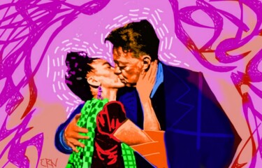 Grafika cyfrowa / sztuka generowana cyfrowo zatytułowany „The Kiss” autorstwa Ernesto Rivera Novoa, Oryginalna praca, Malars…