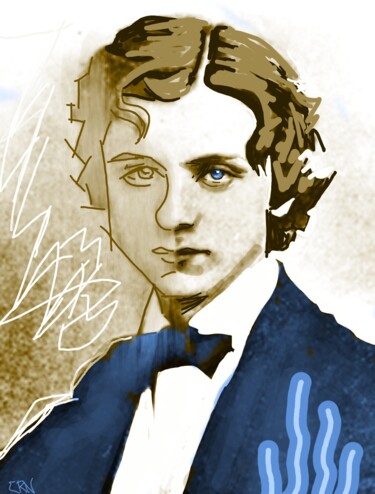 Digital Arts titled "Young Grieg" by Ernesto Rivera Novoa, Original Artwork, Digital Painting