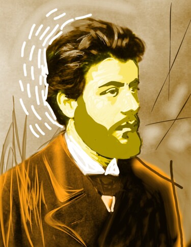 Digital Arts titled "Mahler" by Ernesto Rivera Novoa, Original Artwork, Digital Painting