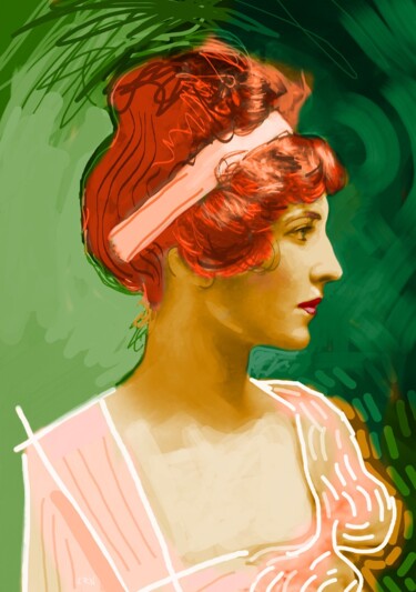 Digital Arts titled "Iris Hoey" by Ernesto Rivera Novoa, Original Artwork, Digital Painting