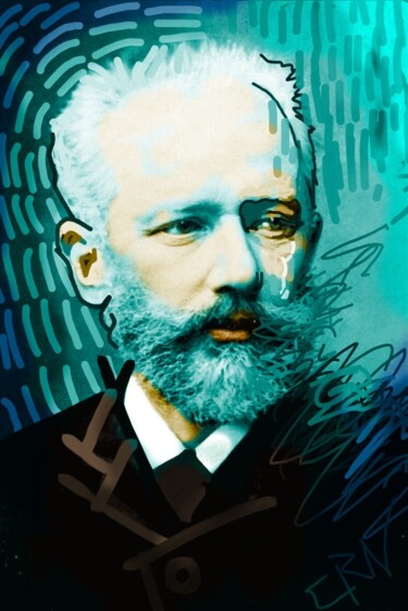 Digital Arts titled "Tchaikovsky #2" by Ernesto Rivera Novoa, Original Artwork, Digital Painting
