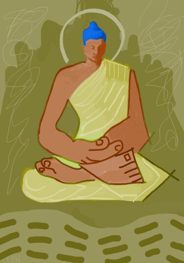 数字艺术 标题为“Buddha” 由Ernesto Rivera Novoa, 原创艺术品, 数字油画