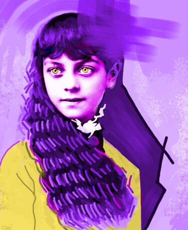 Digitale Kunst mit dem Titel "Young Girl" von Ernesto Rivera Novoa, Original-Kunstwerk, Digitale Malerei