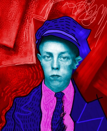 Digital Arts titled "Boy Blue" by Ernesto Rivera Novoa, Original Artwork, Digital Painting