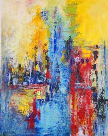 Pittura intitolato "Viaggio urbano" da Ernesto Scivoli (ARTErnestoscivoli), Opera d'arte originale, Acrilico