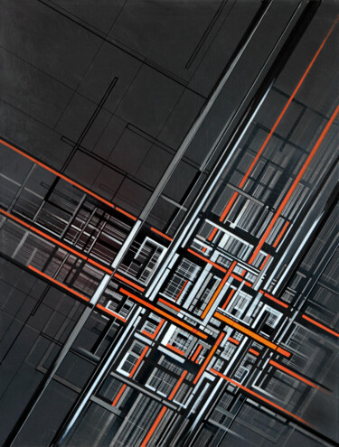Картина под названием "Cityscape #1" - Ernst Kruijff, Подлинное произведение искусства, Акрил