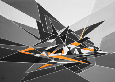 Peinture intitulée "Deconstructed Space…" par Ernst Kruijff, Œuvre d'art originale, Acrylique