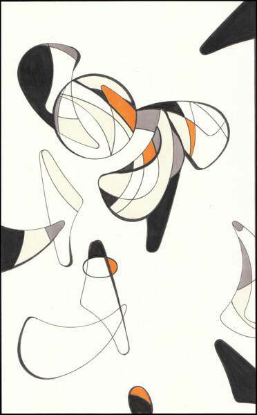 Disegno intitolato "Arp versus Faberge" da Ernst Kruijff, Opera d'arte originale, Pennarello