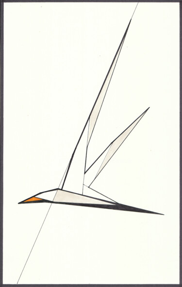 Schilderij getiteld "Seagull" door Ernst Kruijff, Origineel Kunstwerk, Marker