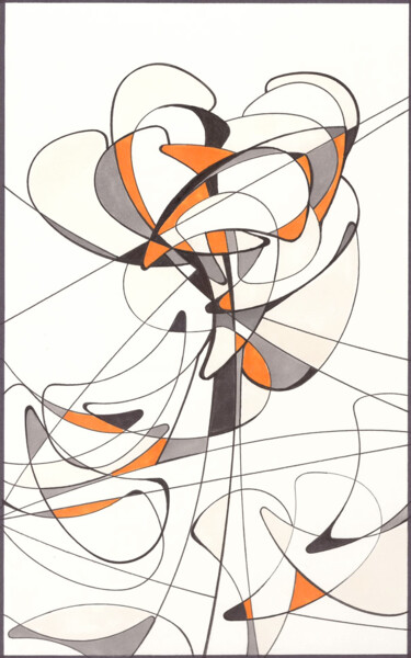 Disegno intitolato "Poppy field" da Ernst Kruijff, Opera d'arte originale, Pennarello