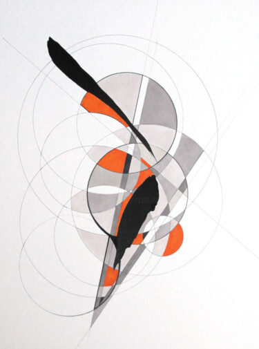 Рисунок под названием "Frequencies_215" - Ernst Kruijff, Подлинное произведение искусства, Чернила