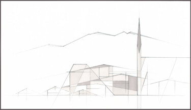 Dessin intitulée "Rottach-Egern" par Ernst Kruijff, Œuvre d'art originale, Marqueur