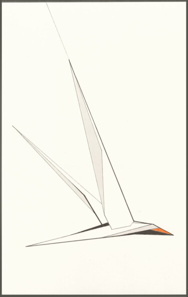 Dibujo titulada "Birds_232" por Ernst Kruijff, Obra de arte original, Rotulador