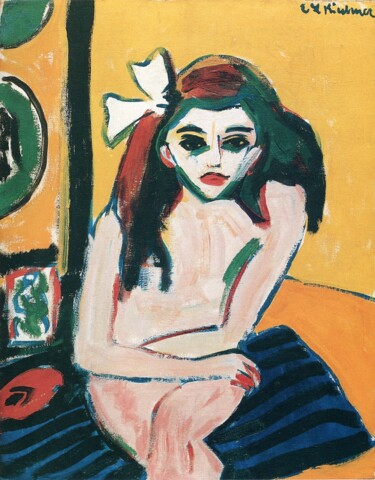 Painting titled "Marzella" by Ernst Ludwig Kirchner, Original Artwork, Oil