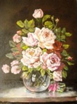 Painting titled "Flowers-1" by Erol Yıldırım, Original Artwork, Oil