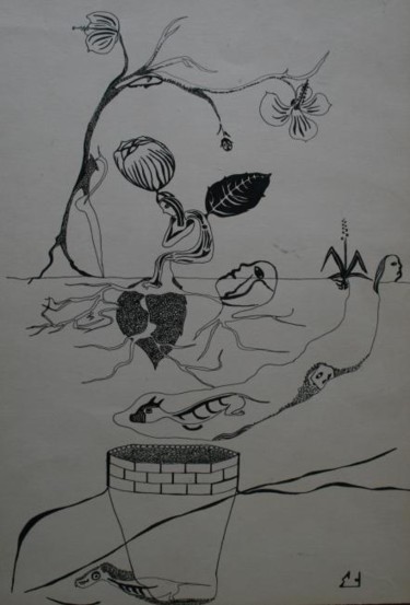 Drawing titled "köstebekler (Moles)" by Erol Yıldırım, Original Artwork, Other
