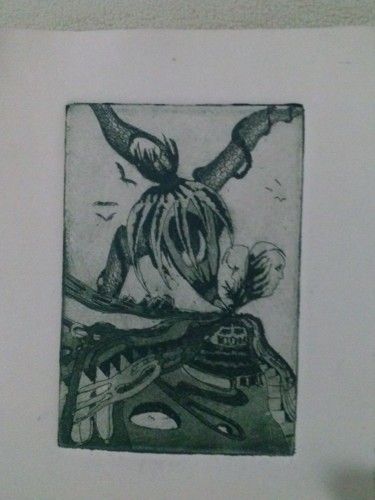Printmaking titled "kum-saati-exlibris.…" by Erol Yıldırım, Original Artwork, Etching