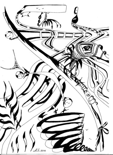 Drawing titled "fish" by Erol Yıldırım, Original Artwork, Ink