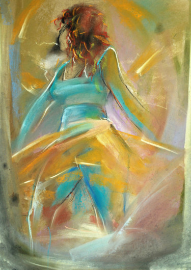 Dessin intitulée "Modern ballet" par Ertu, Œuvre d'art originale, Pastel