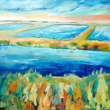 Painting titled "LES ÉTANGS DE MORNAC" by Ervalena, Original Artwork, Oil