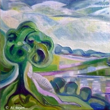 Peinture intitulée "Pluie à Massignac,…" par Ervalena, Œuvre d'art originale, Huile