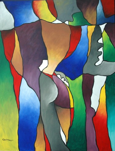Malerei mit dem Titel "Fiesta" von Erwin Esquivel C, Original-Kunstwerk