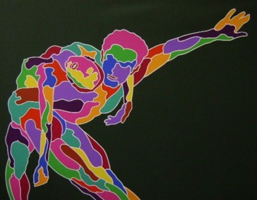 Painting titled "danza armonica" by Erwin Esquivel C, Original Artwork