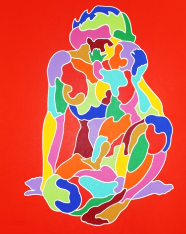 Peinture intitulée "la mama" par Erwin Esquivel C, Œuvre d'art originale