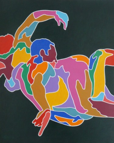 Painting titled "danza erotica" by Erwin Esquivel C, Original Artwork