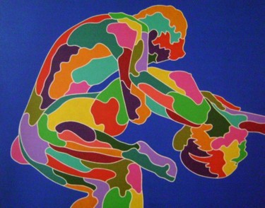 Schilderij getiteld "danse-exotique" door Erwin Esquivel C, Origineel Kunstwerk, Acryl
