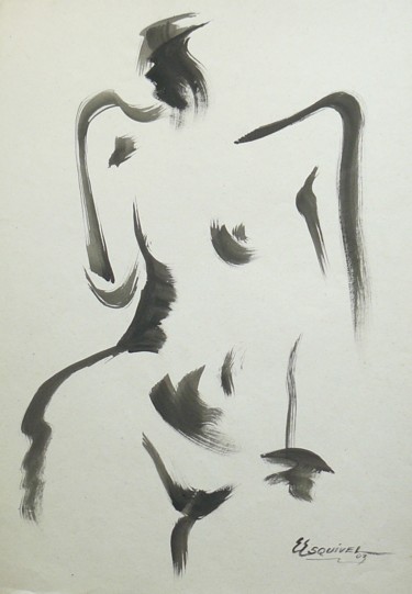 제목이 "torso de mujer"인 그림 Erwin Esquivel C로, 원작, 잉크