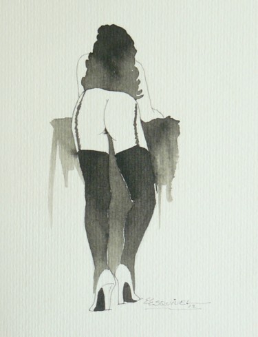 Dibujo titulada "caderas salvajes" por Erwin Esquivel C, Obra de arte original, Tinta
